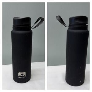 Nathan matte black insulated water bottle stainless steel 10.5 x 3.25‎